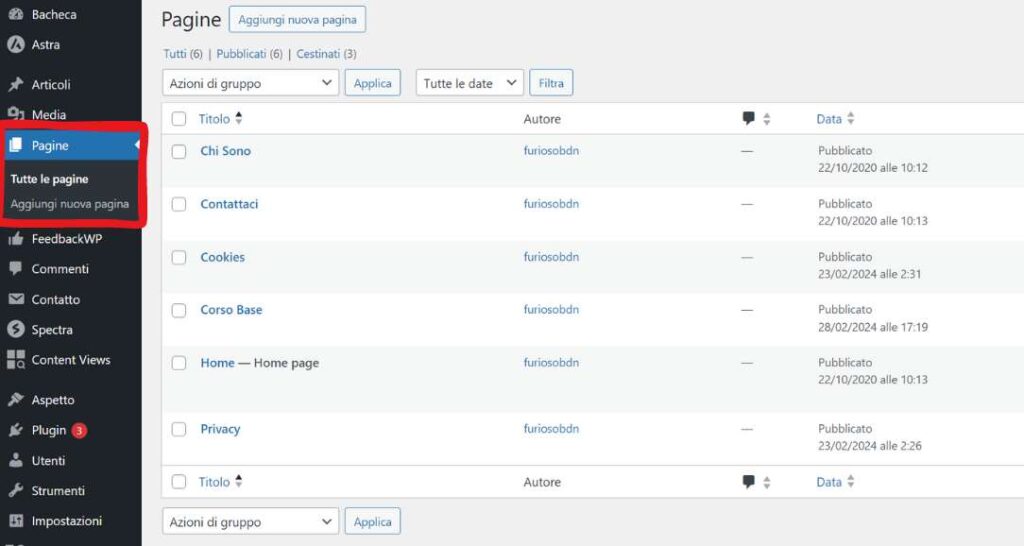 la gestione delle pagine in wordpress la gestione delle pagine in wordpress